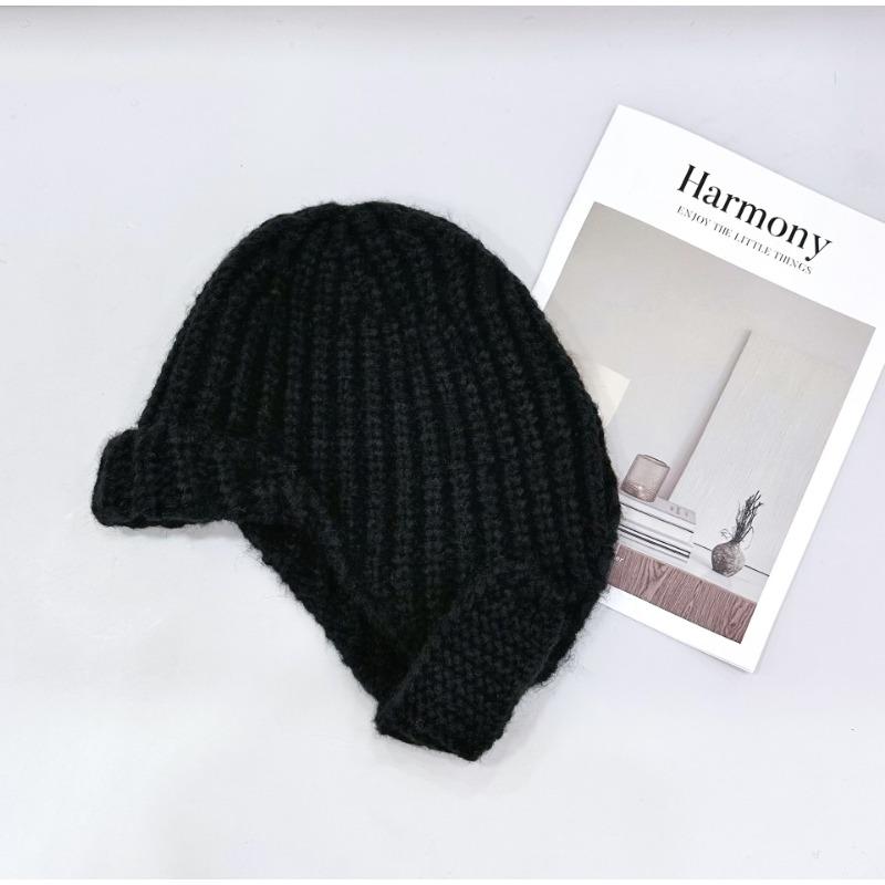 25 Early autumn new autumn and winter cute ear protection knitted hat women's thermal insulation and cold-resistant hat