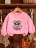 Bright Colored Printed Pattern, Comfortable and Skin Friendly for Baby Girls, Versatile Round Neck Hoodie for Daily Use In Spring and Summer
