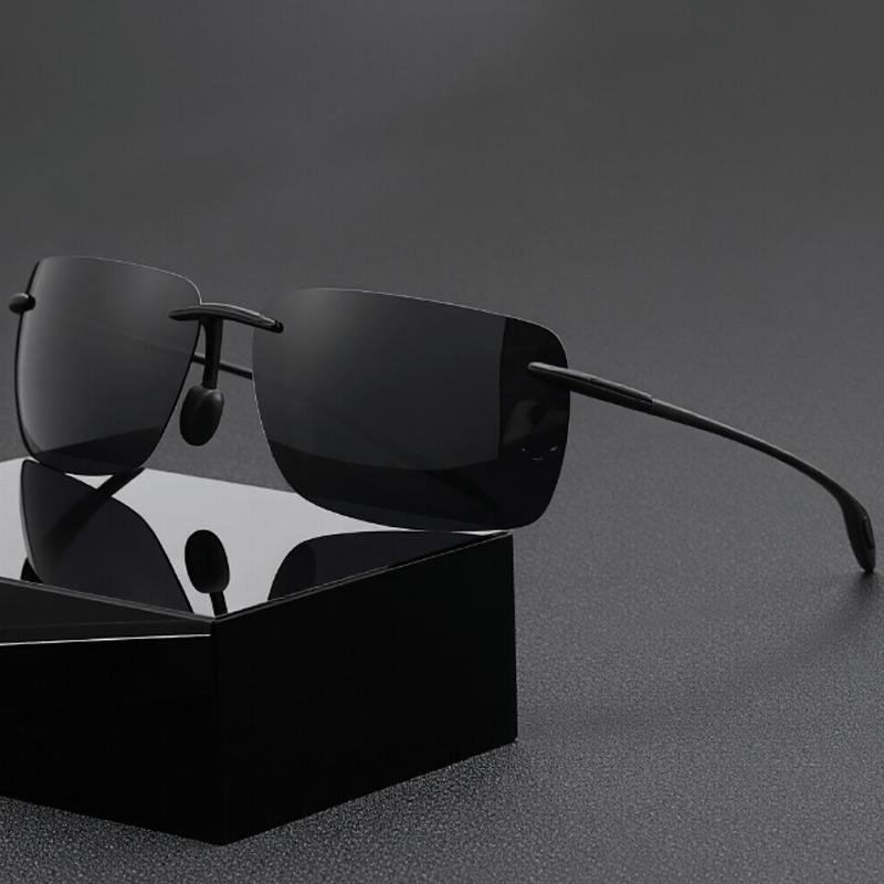 Men's Polarized Ultra Lightweight TR90 Square Frameless Sunglasses For Men Women Outdoor Driving Fishing Uv400 Sun Shade Glasses