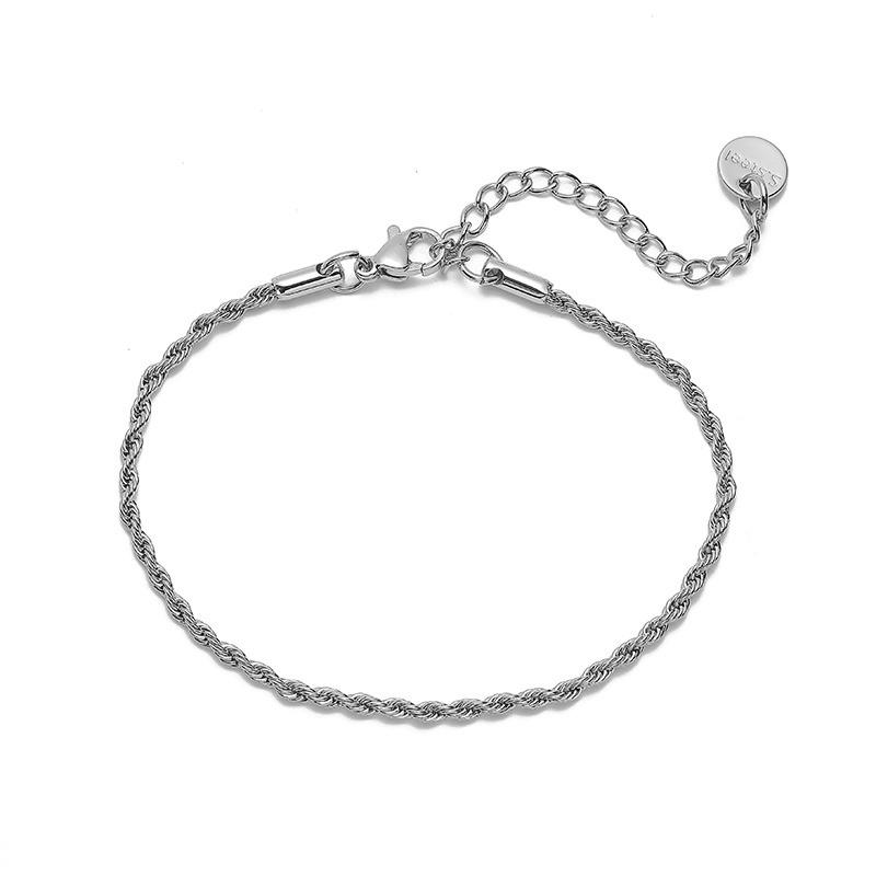 

HECHENG, 2.5/3/4/5/6mm 316L Stainless Steel Gold Color Twisted Rope Chain Necklace For Men s and Women s Zircon wholesale