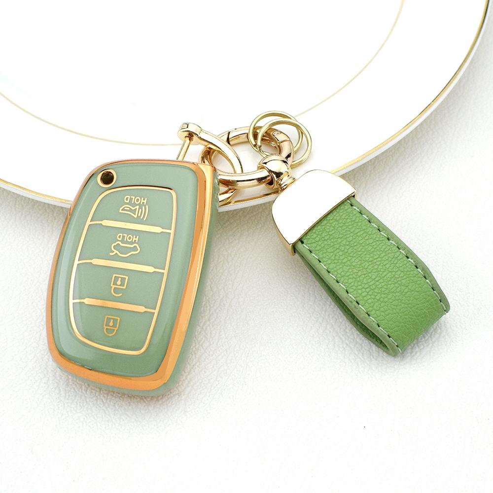 

4 Buttons TPU Shell Fob for Hyundai Tucson Ix35 Ix45 I10 I30 I40 Santa Fe Rena Sonata Elantra Creta Car Remote Key Case Cover зелёный