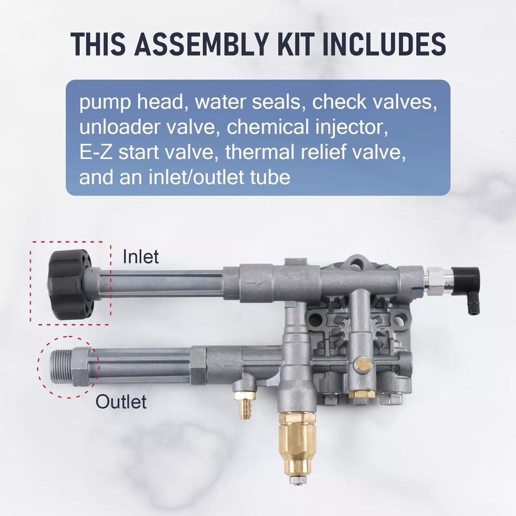 Replacement Pump Head Assembly for RMW2G20 RMW2.2G24 SRMW2.2G26 Models For Troy Bilt Part AR42518 AR43061 Bolt-On Assy