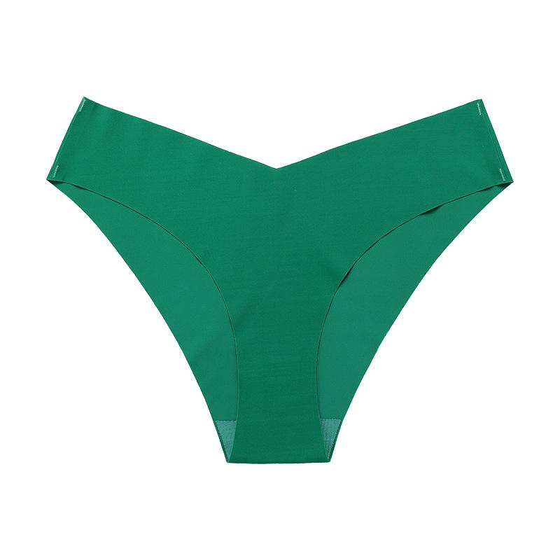 Plus Size Ice Silk Seamless Maternity V-Neck Low Waist One-Piece Sport Breathable Brazilian Panties