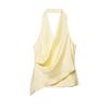 Women's Spring 2026 French Style Silk Satin Asymmetrical Halter Neck Sleeveless Top