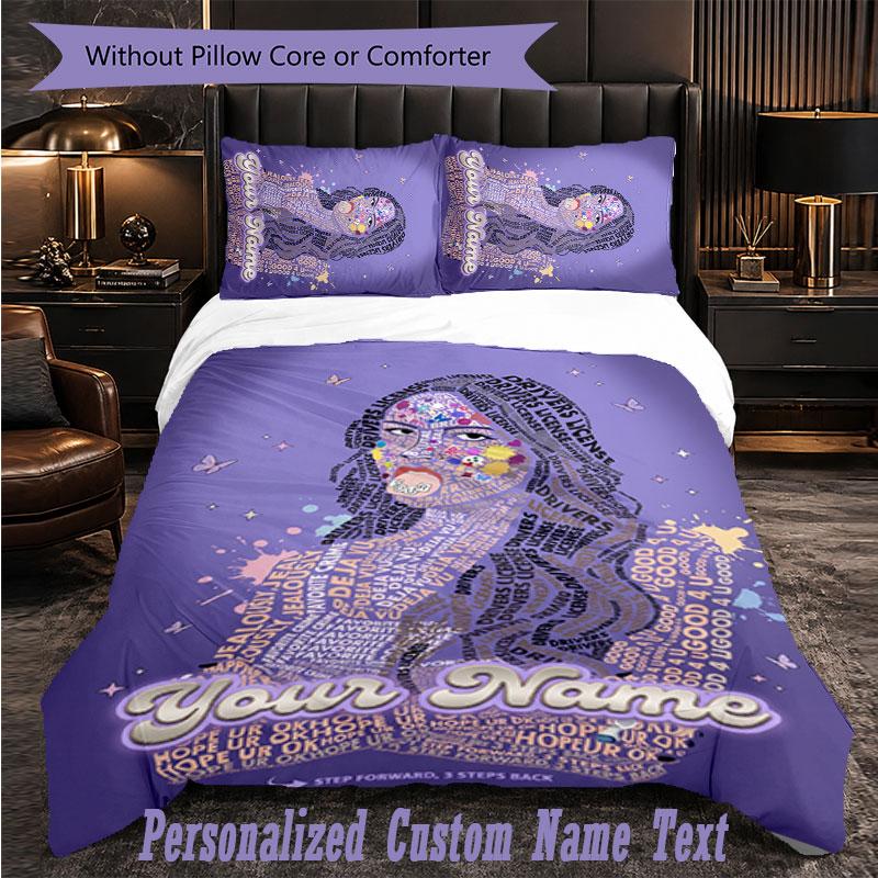 Personalized 3Pcs Bedding SetOlivia Rodrigo Custom Text Duvet Cover Pillowcase Set Bedroom Gift