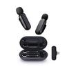 K61 Dual 2.4ghz Mini Lavalier Lapel Clip On Mic Wireless Microphone with Charging Case Smart Phone