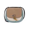Remi 17 Color Block Leather Saddle Bag Women Shoulder Bag Khaki White Sky-Blue 1330-SVUM