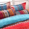 3Pcs Boho Bedding Striped And Floral Bedding Bohemian Exotic Artistic Duvet Cover Set (1Pc* Duvet Cover + 2Pcs Pillowcase