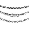 [Shinjuku Gin no Kura] Oxidized Roll Chain (50cm) Approx. 2.7mm Wide, Thin, Sterling Silver 925 Necklace, Men's, Chain Only