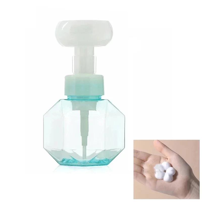 300ml Liquid Soap Dispenser Flower Shape Foam Foaming Pump Empty Bottle Plastic Clear Bottle Shower Gel Foam Pump Bottle 300ml