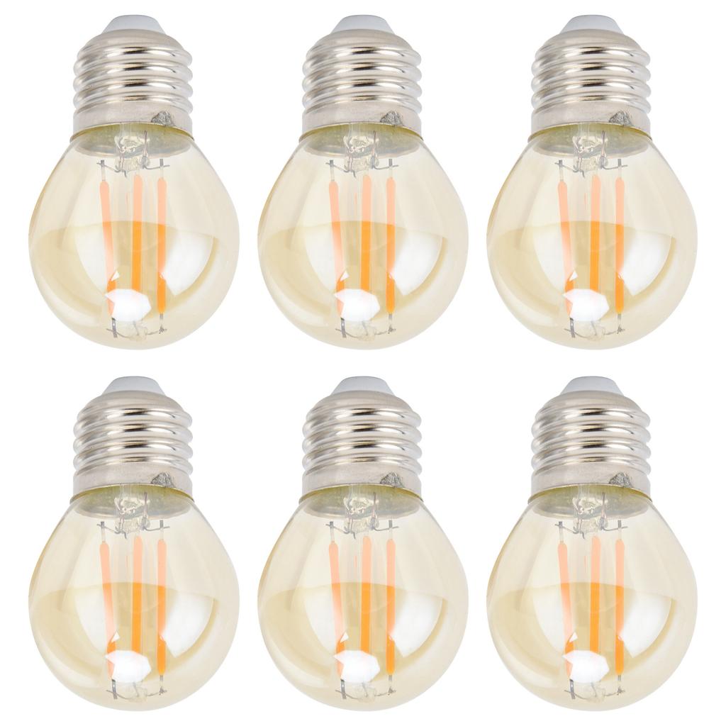 6PCS G45 LED Vintage Light Bulb Gold E27 Base Lamp for Home Decorative Bulb 6W 220V Warm Light