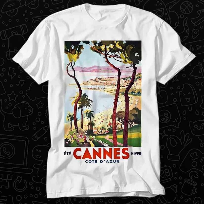 1938 France Cannes Cote Dazur Travel Poster T Shirt 512 XL