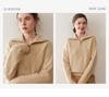 Thick Cable Knit Cashmere Half-Zip Lapel Sweater - Women's Polo Neck Base Layer, Autumn/Winter Korean Style.