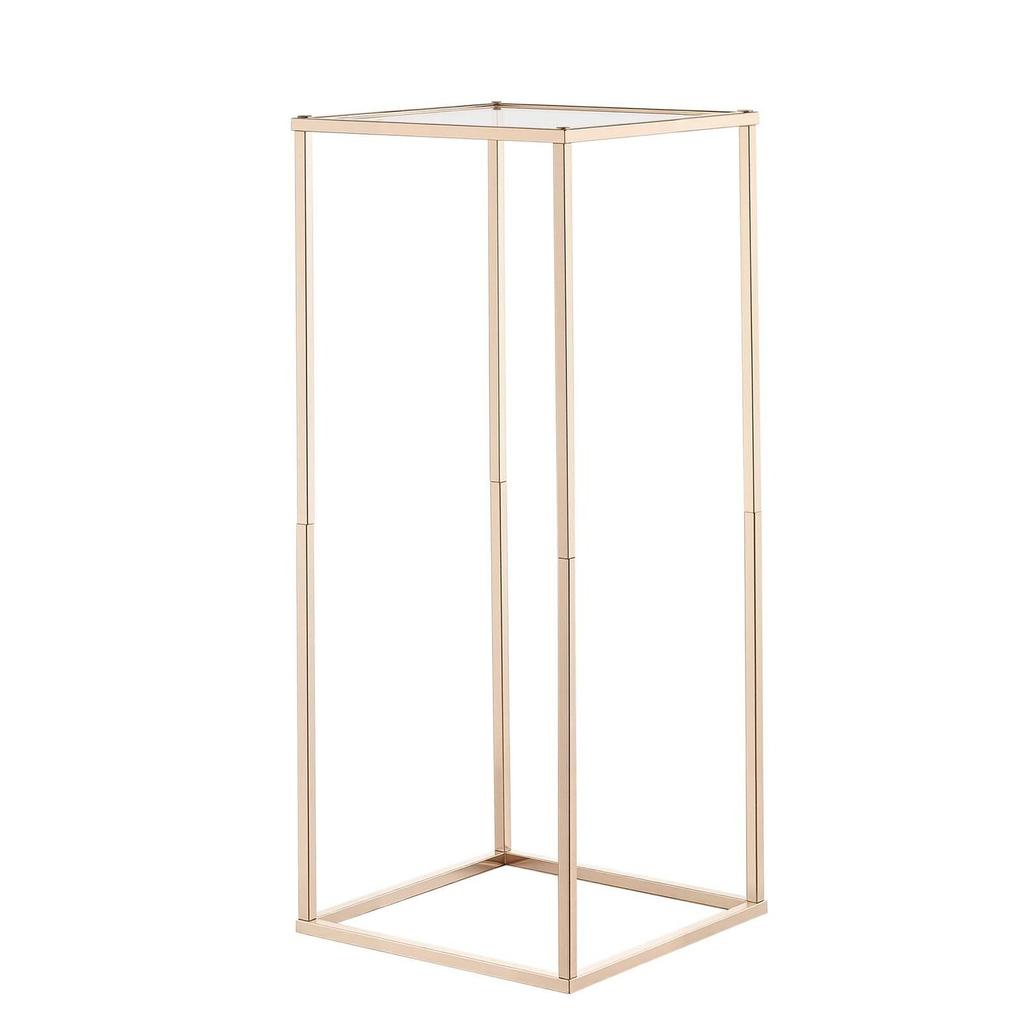Wedding Flower Stand, 10PCS 60cm Column Flower Stand, Floral Stands with Acrylic Laminate, Gold Rectangular Floral Display Rack for Wedding, Party,