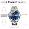 Watch Seiko Analog Copy Watch Men Glowing Date Day of the Week Waterproof Watch Easy To Read Dial Stainless Steel Level Adjustable Blue Men's Quartz