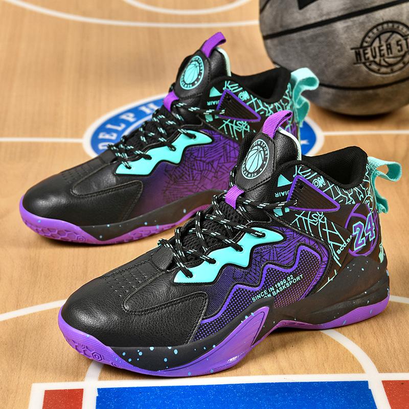 Neuer Stil Basketballschuhe für Paare Rutschfeste Basketball-Trainingsschuhe Stoßdämpfende High-Top-Sneaker Outdoorsport-Schuhe
