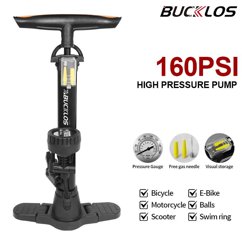 BUCKLOS 160PSI Bike Pumps Schrader/Presta Bicycle Tire Valve Pump Inflator High-Pressure Gauge Tire Inflator for Motorcycle