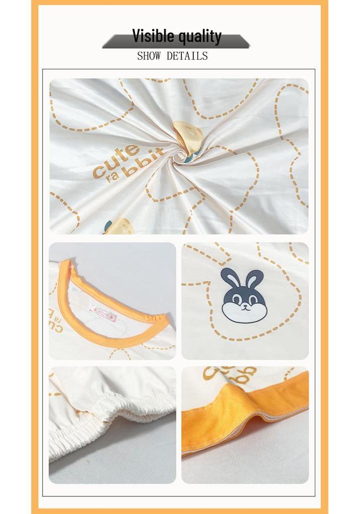 Women's Cotton Pajamas - Japanese Style, Long Sleeve, Rabbit Print, Autumn/Winter Pullover & Pants Set