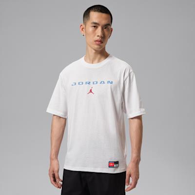 Jordan T Shirts Men s White Crew Neck Moderate S