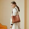 Spring/Summer 2025 Women's Genuine Leather Bucket Bag - Large Capacity, Versatile Shoulder & Messenger Style.