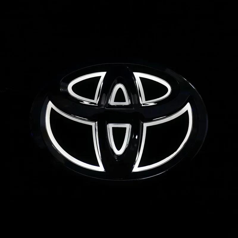 

5D Car Front Grille Trunk Logo LED Light Retrofit for Toyota Corolla Reiz Yaris LANDCRUIS PRADO Camry Vios Highlander LVALON 10cmX6.8cm белый