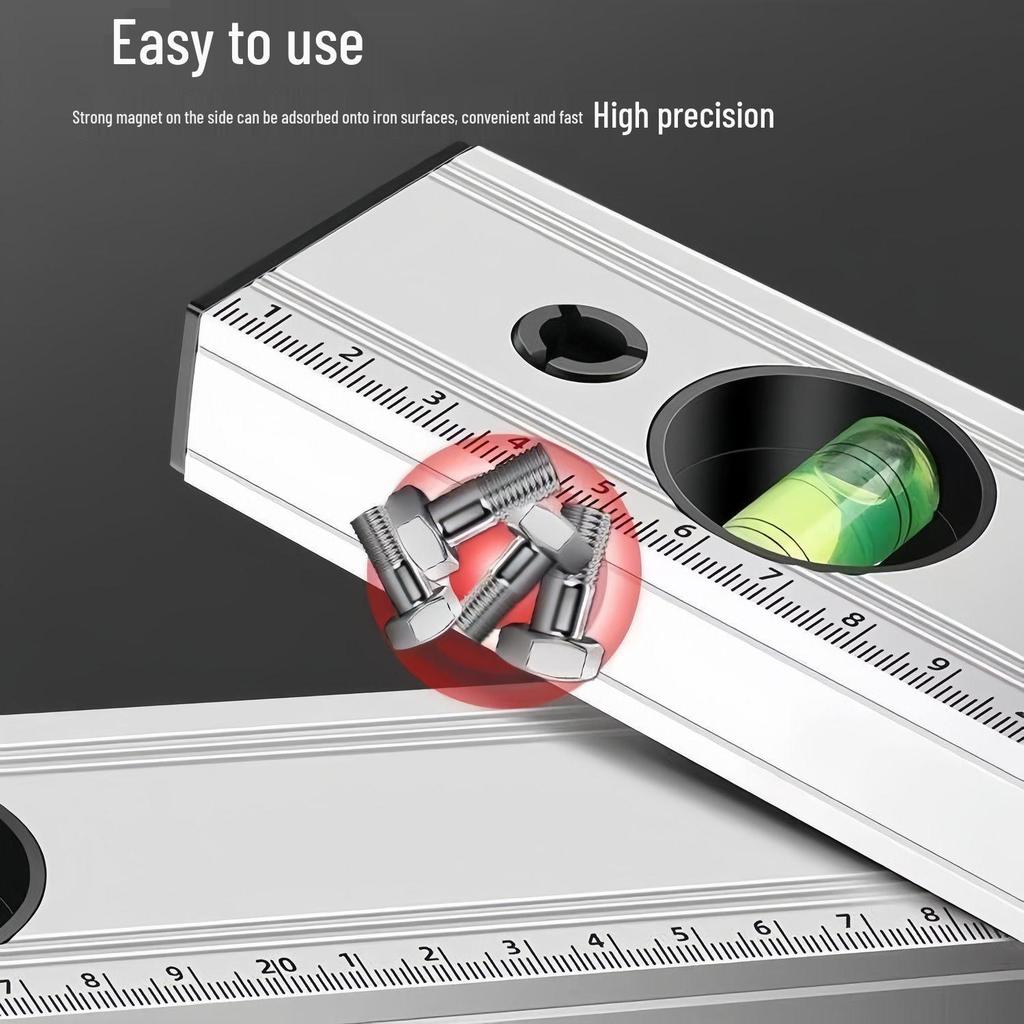 High-Precision Aluminum Alloy Mini Spirit Level - Perfect for Home Decoration and Building