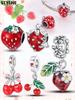 Copper Plated Original Charms Rfruit Strawberry Small Flower Beads Fit Bracelet Women'S Jewelry Gift