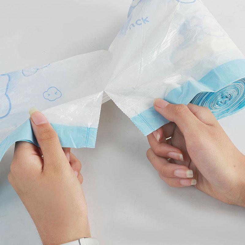 Çöp Torbaları İpli 100'lü Paket Küçük Çöp Torbaları Çizgi Film Tavşan Desenli Kalınlaştırılmış İpli Torbalar Banyo Çöp Torbaları