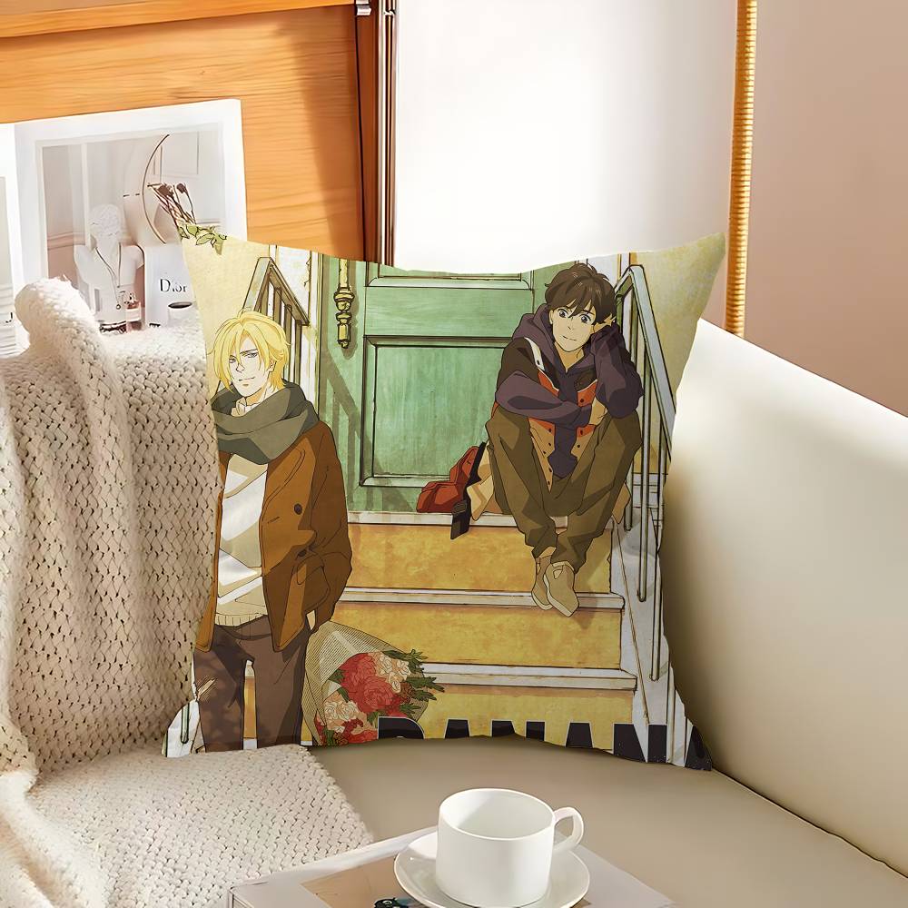 Наволочки Banana Fish Домашнее постельное белье Декоративная наволочка Свадебная Супермягкая наволочка 12x12Inch