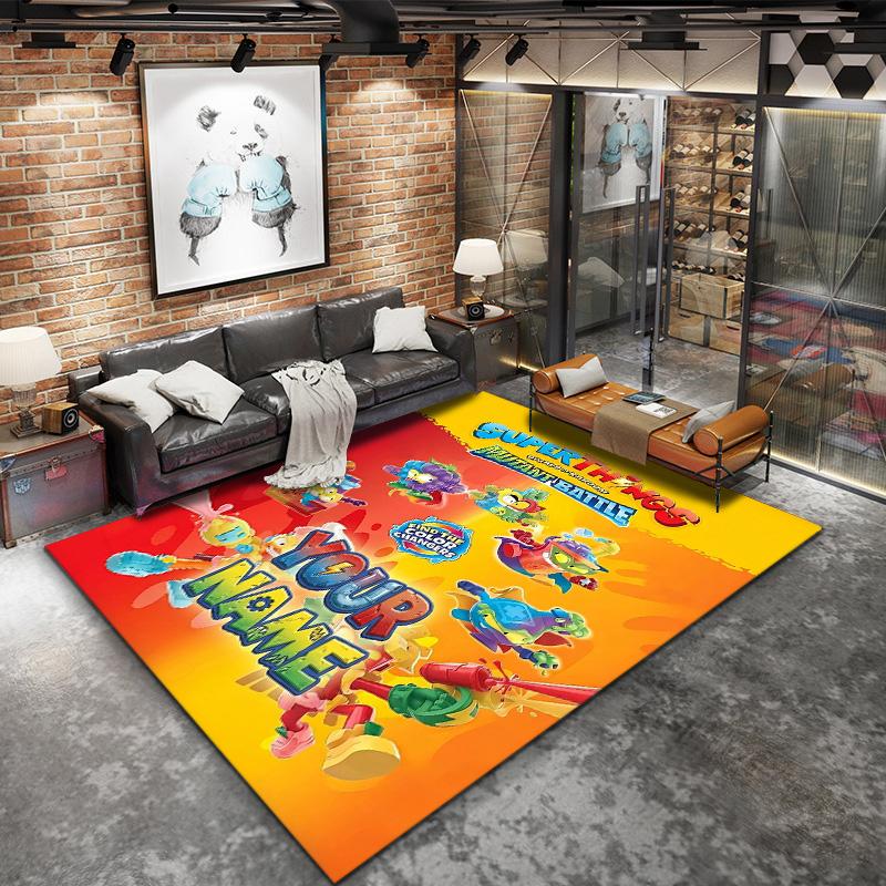 Superthings Battle Custom Name Carpet Rug For Living Room Bedroom Home Sofa Decoration Kids Play Nonslip Floor Mat