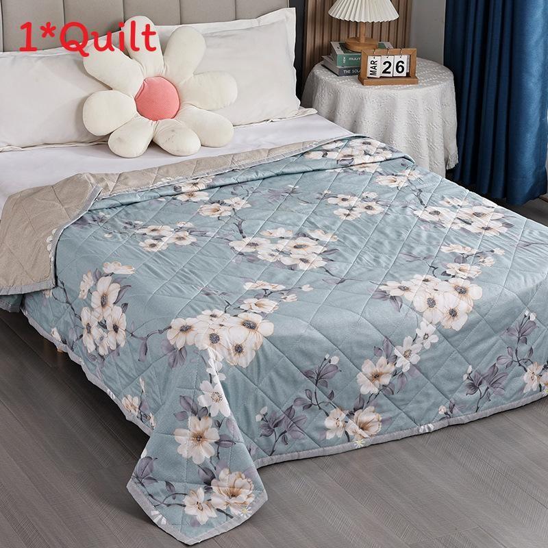 Flower Rabbit Green Leaf Print Pattern Duvet With Polyester Fill Bedroom For