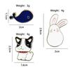Spilla Adorabile con Animale Cartone Animato: Spilla in Lega Cucciolo e Coniglietto con Design a Goccia d'Olio - Accessorio per Abbigliamento e Zaino
