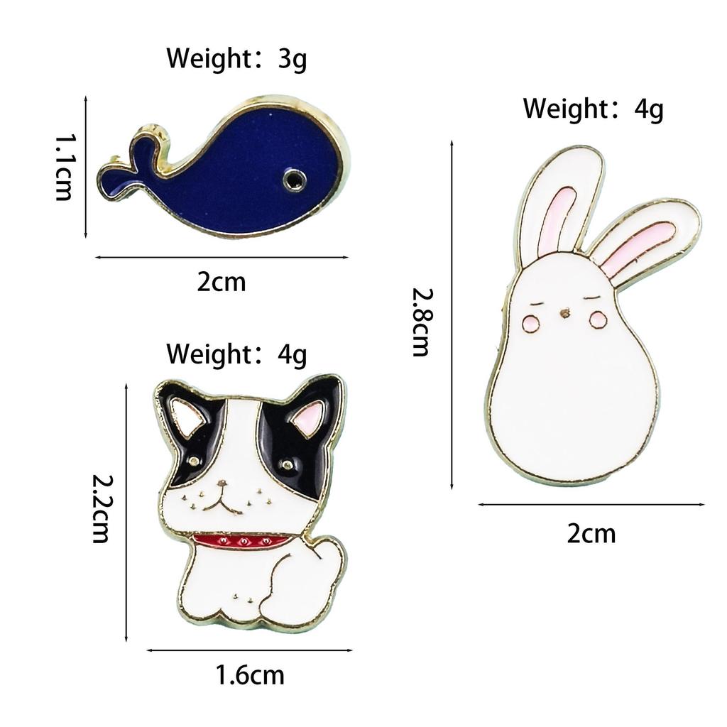 Spilla Adorabile con Animale Cartone Animato: Spilla in Lega Cucciolo e Coniglietto con Design a Goccia d'Olio - Accessorio per Abbigliamento e Zaino