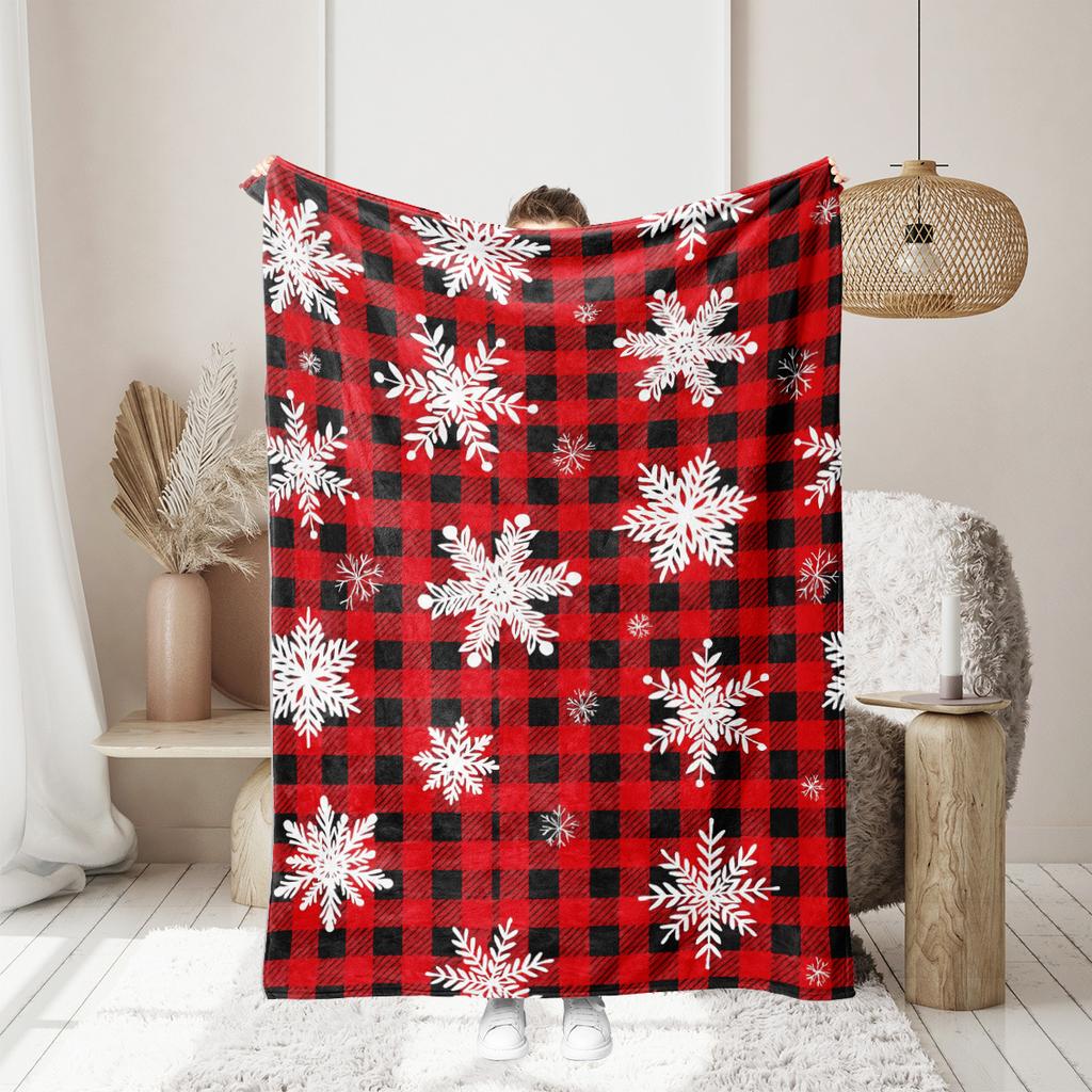Christmas Cartoon Series Printed Blanket for Sofa Travel Camping Living Room Office Conditioning Blanket for All Seasons Gifts