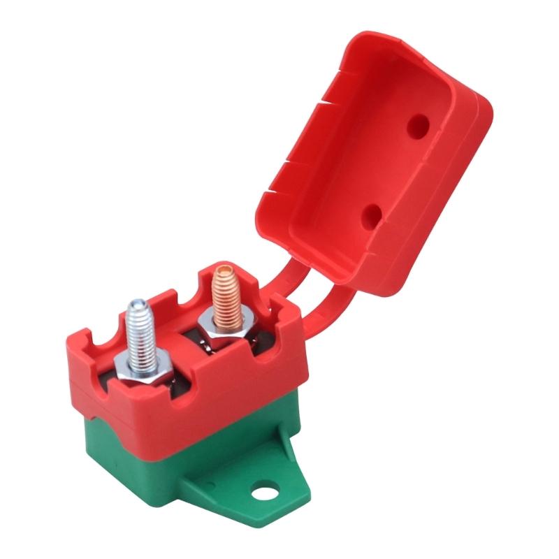 2PCS 30A Auto Resetting Circuit Breaker Red Protective Boot 6-28VDC Application Plastic Body With Fixed Wing Mounts