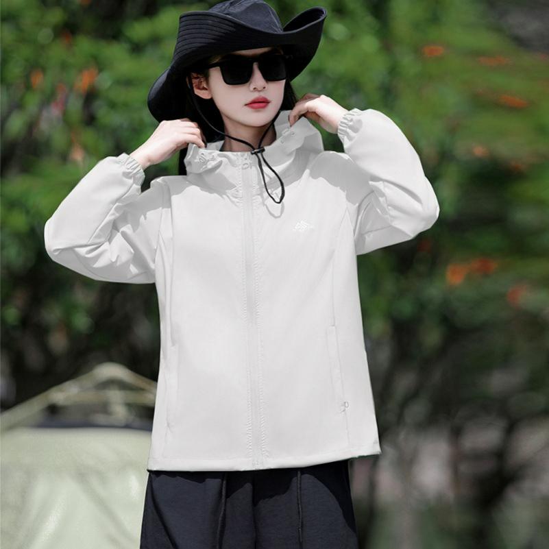 

Women s Spring All-match Hooded Breathable Pocket Zipper Sports Jacket Short Top 4XL білий