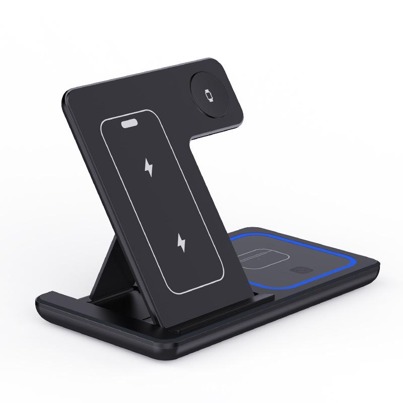 

Three-in-One Fast Wireless Charger for Tablets, Earbuds, Watches, and Phones