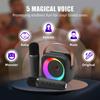 Haomuren Tragbare Karaoke-Maschine mit kabellosem 1 oder 2 Mikrofon, Mini-Bluetooth-Lautsprecher für Kinder, Singen, Familienfeier, Geschenk