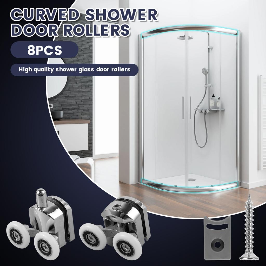 8Pcs 23mm Aluminum Alloy Top Shower Door Rollers Pulley Bathroom Sliding Glass Door Wheels Sliding Door Wheels Rollers Bathroom