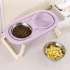 Stainless Steel Dog Bowl Foldable Cute Cat Bowl Double Bowl Leak-Proof Pet Bowl Cat And Dog Feeding Bowl Dog Rice Bowl