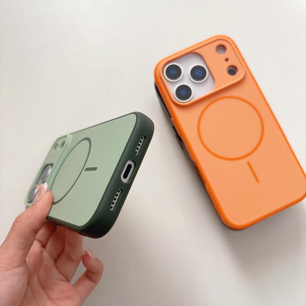 Dual-Color Frosted Magnetic Phone Case for Apple iPhone 16 Pro Max - Anti-Slip Frame, Compatible with 17 Air and 15 Pro