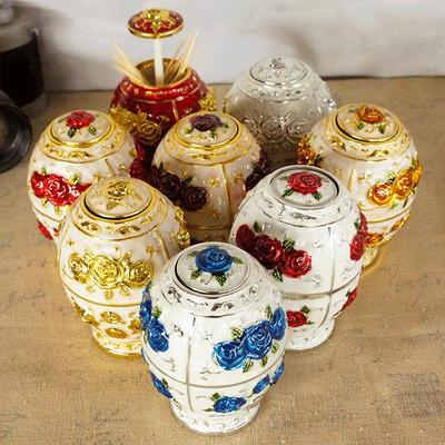 Portastuzzicadenti in metallo a forma di uovo color oro rosa - Decorazione creativa per la casa