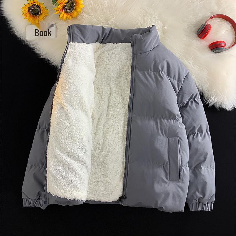 

Men s Lambswool Padded Jacket with Fleece, Stand Collar, and Thickened Design for Winter Warmth. 8XL (110-122 kg)