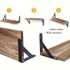 4 Pcs Carbonized Black Floating Shelves, Rustic Wood Shelves, Wall Mounted Shelf for Bathroom Decor, Bedroom, Living Room, Plants, kitchen,bathroom
