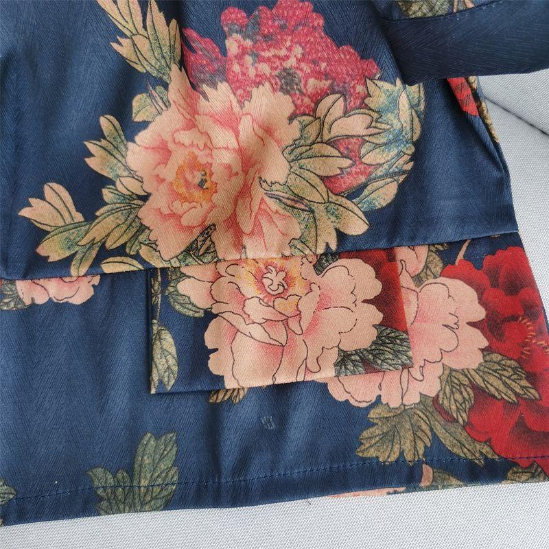 Ladieswear Summer Clothes T-shirt Short Sleeve Silk Plus Size Women's Clothing Middle-Aged and Elderly People's Clothes Loose Belly-Covering Coat