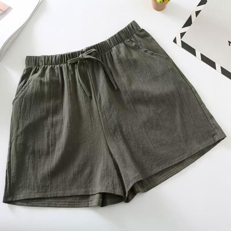 Women's Plus Size Cotton & Linen Casual Wide-Leg Shorts - Summer Home & Beach Hot Pants