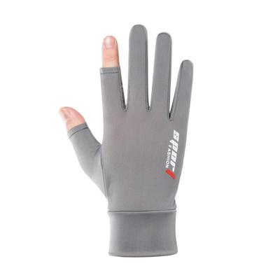 Summer Ice Silk Two-Finger Exposed Gloves