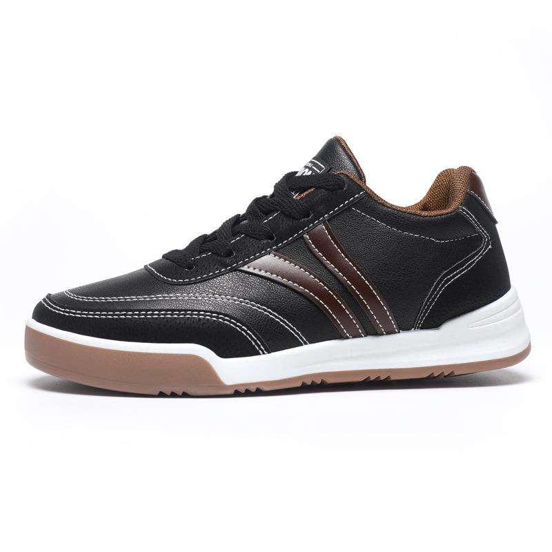 

Мужская и женская парная обувь корейской версии из кожи белого цвета, удобная и легкая повседневная обувь для серфинга, мужская обувь весеннего прилива 36 чёрный