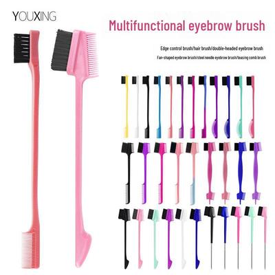 Pennello Doppio per Sopracciglia a Doppia Funzione & Strumento Multi-Colore per Capelli per Trucco e Parrucchiere