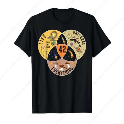 Answer To Life Universe and Everything Science Fiction T-Shirt Unisex Summer Streetwear Tops Mens T Shirt Ropa Hombre